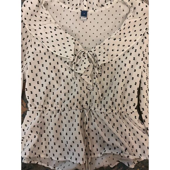 Old Navy ruffled peplum blouse size Small peasant top boho preppy Parisian chic - Picture 8 of 8
